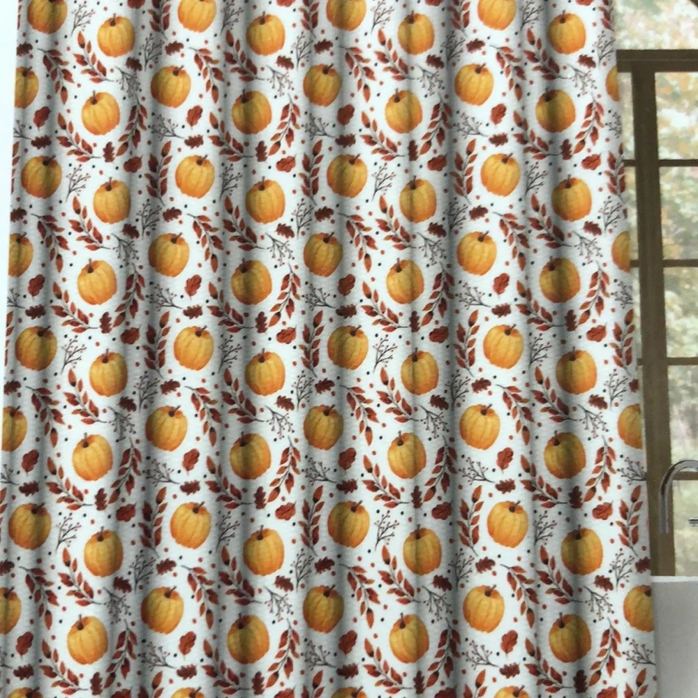 Pumpkin Print Water Resistant Shower Curtain